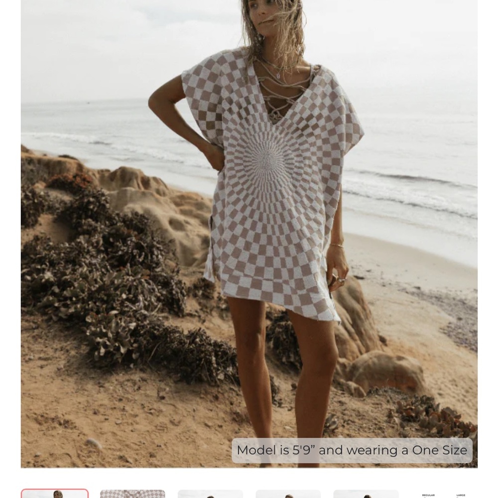 NWT Sand Cloud Checkster Swim Cover-Up